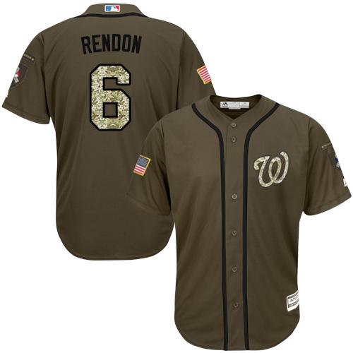 Nationals #6 Anthony Rendon Green Salute to Service Stitched MLB Jersey